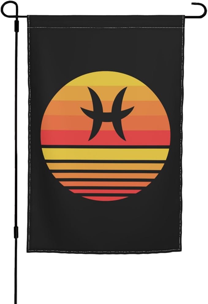 Zodiac Sign Pisces Symbol Garden Flag 12x18 Inch Double Sided Home Decor Banner Yard Outdoor Flag Garden Welcome Flags - Pisces Home Decor for men