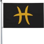 Zodiac Sign Pisces Symbol Flag 3x5 Ft Double-Sided Durable Outdoor Banner Home Party Welcome Flag Patio Decor Flag - Pisces Home Decor for men