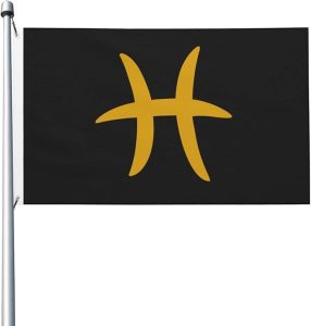 Zodiac Sign Pisces Symbol Flag 3x5 Ft Double-Sided Durable Outdoor Banner Home Party Welcome Flag Patio Decor Flag - Pisces Home Decor for men