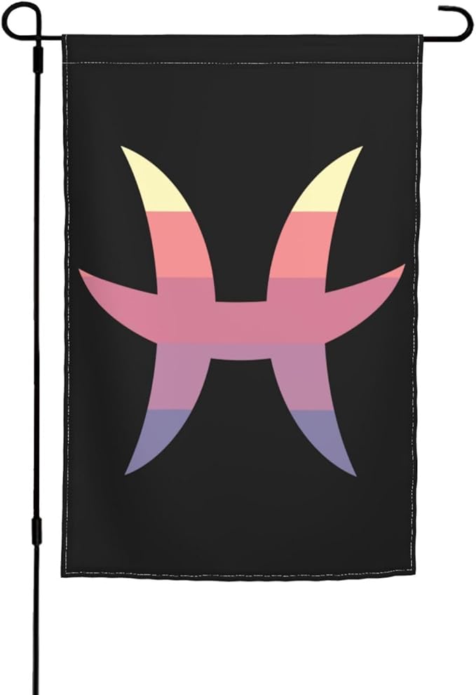 Zodiac Sign Pisces Symbol Garden Flag 12x18 Inch Double Sided Home Decor Banner Yard Outdoor Flag Garden Welcome Flags - Pisces Home Decor for men