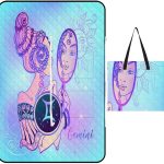 Zodiac-Sign-Gemini Picnic Blankets Outdoor 60"x40" Waterproof Beach Blanket, Foldable Portable Tote Bag, 3-Layer Park Mat for Grass Hiking Travel Concerts - Gemini Blanket for men