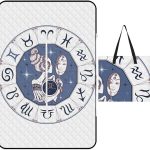 Zodiac-Sign-Gemini Picnic Blankets Outdoor 60""x40"" Waterproof Beach Blanket, Foldable Portable Tote Bag, 3-Layer Park Mat for Grass Hiking Travel Concerts, 150x100cm, Style-11 - Gemini Blanket for men