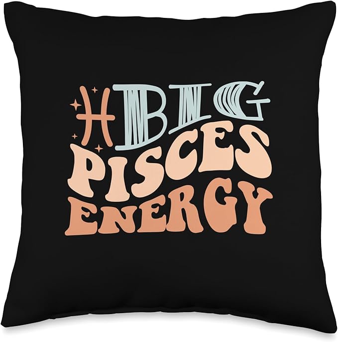 Big Pisces Energy Throw Pillow - Pisces Pillow for men