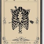 SERIMINO Witchy Framed Wall Art, Sagittarius Tarot Canvas Prints Paintings, Horoscope Dark Academia Home Decor Aesthetic, 12X16inch Gothic Wall Decor for Room - Sagittarius Home Decor for men