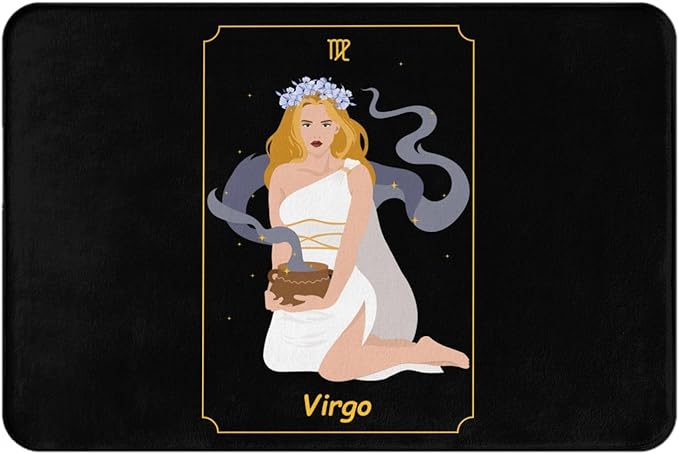 Beautiful Virgo Zodiac Sign Bathroom Rugs Ultra Soft Non Slip Bath Mat Durable Kitchen Bedroom Rug 16x24 Inch Area Rug Door Mat - Virgo Car Floor Mat for men