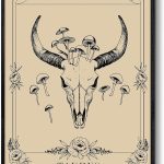 SERIMINO Witchy Framed Wall Art, Taurus Tarot Canvas Prints Paintings, Horoscope Dark Academia Home Decor Aesthetic, 12X16inch Gothic Wall Decor for Room - Taurus Products for men
