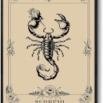SERIMINO Witchy Framed Wall Art, Scorpio Tarot Canvas Prints Paintings, Horoscope Dark Academia Home Decor Aesthetic, 12X16inch Gothic Wall Decor for Room - Scorpio Canvas for men