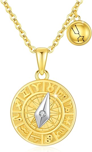 Zodiac Necklace S925 Sterling Silver Constellation Necklace Taurus/Gemini/Cancer Gold Plated Zodiac Necklaces for Women - Taurus Products for men