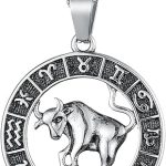 Zodiac Sign Pendant Necklaces for Women Men Stainless Steels Leo Constellation Horoscope Medallion Retro Celestial Astrology Jewelry - Taurus Products for men