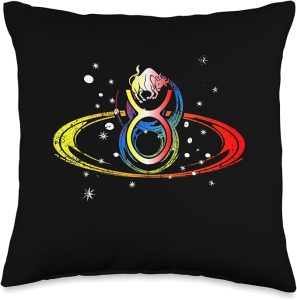 Taurus zodiac horoscope sign in stars and galaxy Throw Pillow - Taurus Pillow for men