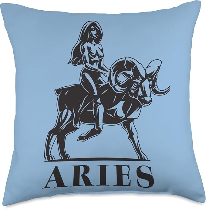 Astrological Sign Aries Birthday March April Ascendant Throw Pillow - Aries Pillow for men