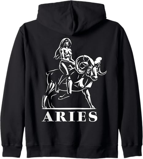 Astrological Sign Aries Birthday March April Ascendant Zip Hoodie - Aries Hoodie for men
