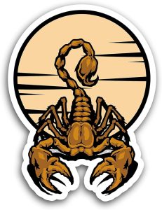 2 (Pieces) 3" and 5" Gold Scorpion Sticker, Waterproof Vinyl Decals for Many Purpose Like Cars, Trucks, Laptops, Phones, Windows and More - Scorpio Sticker for men