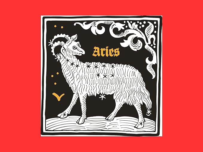 Aries Zodiac Sign Sticker, 1" - Aries Sticker for men