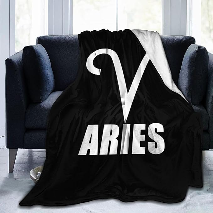 Aries Sign Ultra-Soft Micro Fleece Blanket 80"x60" Suitable for Bed/Sofa/Office/Camping - Aries Blanket for men