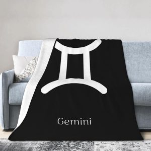 Gemini Sign Fleece Blanket Super Soft and All Season Warm,Winter Thermal Blanket, Blanket for Sofas 60"X50" - Gemini Blanket for men