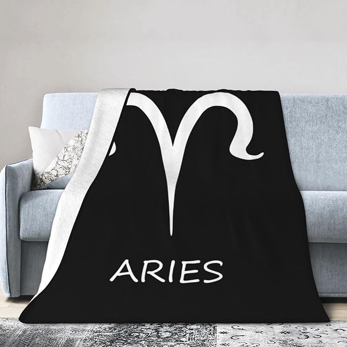 Aries Sign Fleece Blanket Super Soft and All Season Warm,Winter Thermal Blanket, Blanket for Sofas 60"X50" - Aries Blanket for men
