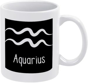 Aquarius Sign Ceramic Coffee Mugs for Men/Women Great for, Office, Home, Gifts, style - Aquarius Mug for men