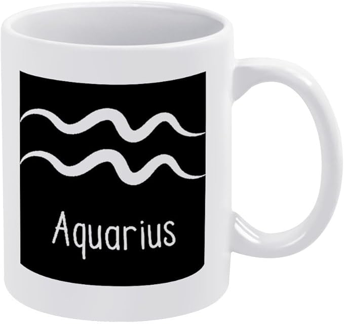 Aquarius Sign Ceramic Coffee Mugs for Men/Women Great for, Office, Home, Gifts, style - Aquarius Mug for men