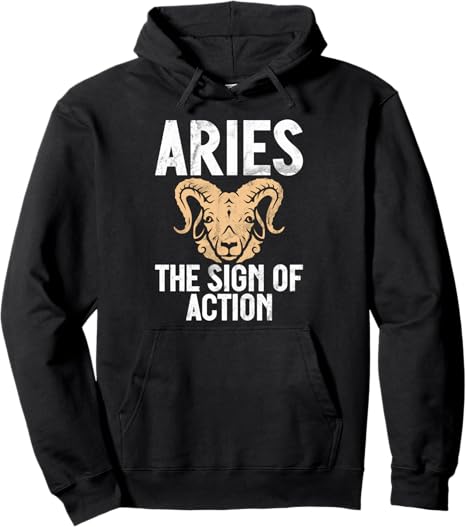 The Sign of Action Aries Pullover Hoodie - Aries Hoodie for men