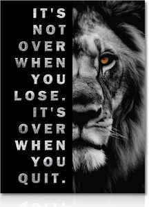 NymphFable Lion Inspirational Wall Art Motivational Quotes Posters Positive Affirmations Wall Decor Black and White Pictures for Office Gym Bedroom 12x16 in Unframed - Leo Canvas for men