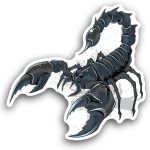 2 (Pieces) 3"" and 5"" Black Scorpion Sticker,Waterproof Vinyl Decals for Many Purpose Like Cars, Trucks, Laptops, Phones, Windows and More, StickersNDecals-FBA-301 - Scorpio Sticker for men