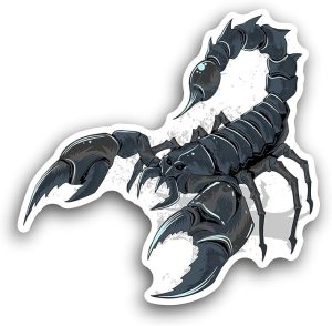 2 (Pieces) 3"" and 5"" Black Scorpion Sticker,Waterproof Vinyl Decals for Many Purpose Like Cars, Trucks, Laptops, Phones, Windows and More, StickersNDecals-FBA-301 - Scorpio Sticker for men