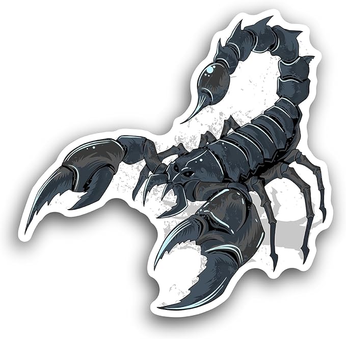 2 (Pieces) 3"" and 5"" Black Scorpion Sticker,Waterproof Vinyl Decals for Many Purpose Like Cars, Trucks, Laptops, Phones, Windows and More, StickersNDecals-FBA-301 - Scorpio Sticker for men