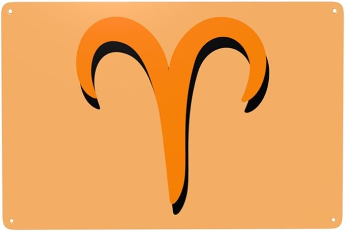 Zodiac Sign Aries Symbol Metal Tin Sign Wall Decor For Yard Home Bar Coffee Kitchen Walls Garages Funny Vintage Tin Sign Wall Plaque Poster 8x12 Inch - Aries Poster for men