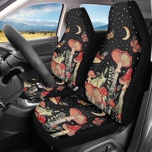 HUGS IDEA Cute Car Seat Covers Full Set Mushroom Butterfly Moon Universal Fit for Most Cars SUV Truck Sedan Car Accessories for Women Interior, Automotive Vehicle Auto Interior Decor - Scorpio Car Seat Cover for men