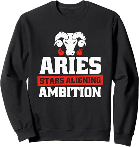 Aries Sign Zodiac - Star Horoscope Starsign Sweatshirt - Aries Sweatshirt for men