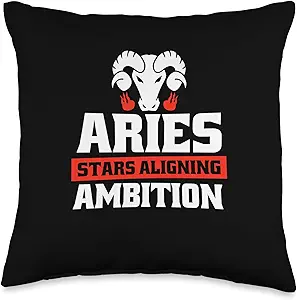 Aries Sign Zodiac - Star Horoscope Starsign Throw Pillow - Aries Pillow for men