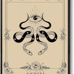 SERIMINO Witchy Framed Wall Art, Gemini Tarot Canvas Prints Paintings, Horoscope Dark Academia Home Decor Aesthetic, 16x24inch Gothic Wall Decor for Room - Gemini Canvas for men