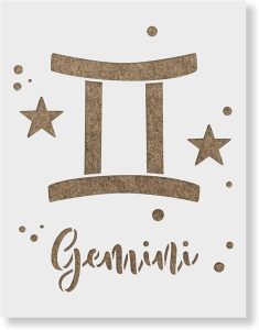 Gemini Zodiac Symbol Stencil - Ideal for Educational and Signage Projects, Paint Stencils - Gemini Canvas for men