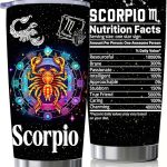 Scorpio Constellation Tumblers, Astrology Fans Gifts for Men and Women, 20oz Stainless Steel Insulated Tumblers with Lid, Double Wall Vacuum Water Cups for Hot & Iced Coffee Drinks - Scorpio Products for men