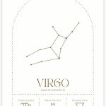 Bliss Monkey Co. Virgo Minimalist Poster - Astrology Horoscope Zodiac Sign - Astrology Wall Art for Virgos - 12 x 18 Inch Poster - Unframed - Premium 100lb Gloss - Made In USA - BMCP0204 - Virgo Poster for men