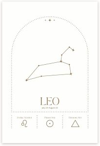 Bliss Monkey Co. Leo Zodiac Star Sign Poster - Astrology Astrological Sign Symbol for Leo Star Sign Poster- 12 x 18 Inch Poster - Unframed - Premium 100lb Gloss - Made In USA - BMCP0209 - Leo Canvas for men