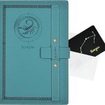 Scorpio Gifts for Women & Men, A5 Leather Journal Hardcover Notebook with Greeting Card - Unique Zodiac Gifts for Birthdays, Anniversaries, Holidays - Scorpio Products for men