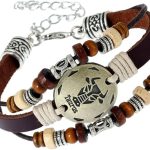 PAURO Women Men's Vintage Zodiac Sign 12 Constellation Round Coin Bracelet Weave Multilayer Brown Leather Wrap Constellation Bracelets - Taurus Products for men