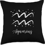 Aquarius Astrological Horoscope Astrology Zodiac Signs Throw Pillow - Aquarius Pillow for men
