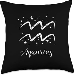Aquarius Astrological Horoscope Astrology Zodiac Signs Throw Pillow - Aquarius Pillow for men