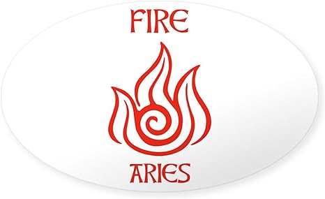 CafePress Fire Sign Symbol Astrology Aries Sticker Oval Car Bumper Sticker - Aries Sticker for men