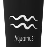 Aquarius Sign Insulated Coffee Mug, Stainless Steel Vacuum Insulated Double Wall Travel Tumbler, 18oz - Aquarius Mug for men