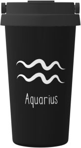 Aquarius Sign Insulated Coffee Mug, Stainless Steel Vacuum Insulated Double Wall Travel Tumbler, 18oz - Aquarius Mug for men