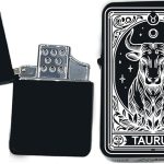 Zodiac, Horoscope, Astrology, Laser Engraved Unique Collectible s Infinity Black Matt Windproof Lighters! (Taurus) - Christmas, Halloween & Valentines Day Gift - Taurus for men