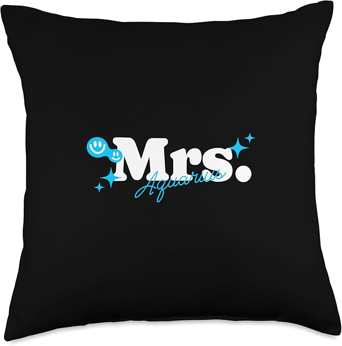 Mrs. Aquarius Throw Pillow - Aquarius Pillow for men