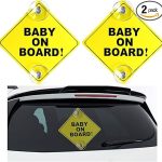 2PCS Baby On Board Sticker for Car Window, 5''×5'' Removable Baby Safety Warning Sign with Suction Cup, Reusable Baby On Board Decal Sticker for Families with Children - Scorpio Sticker for men