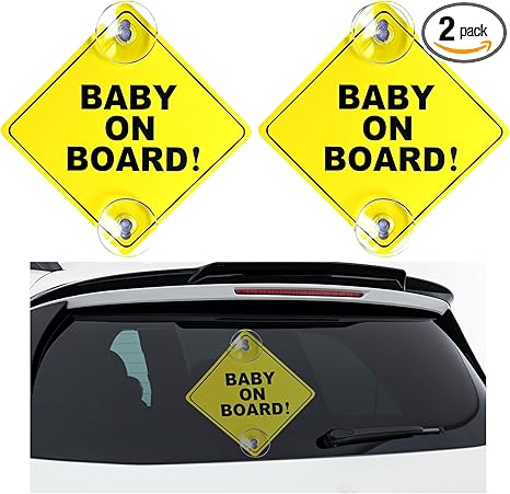 2PCS Baby On Board Sticker for Car Window, 5''×5'' Removable Baby Safety Warning Sign with Suction Cup, Reusable Baby On Board Decal Sticker for Families with Children - Scorpio Sticker for men