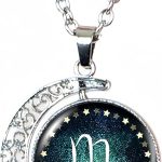 DEQIYIJI Birthday Gifts For Women Men Zodiac Sign Moon Pendant Necklace Jewelry Astrology 12 Constellation Horoscope Stuff - Scorpio Products for men