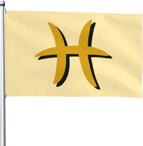 Heavy Duty Zodiac Sign Pisces Symbol Flag 4x6 Ft Durable Outdoor Banner Home Party Welcome Flag Patio Decor Flag - Pisces Home Decor for men